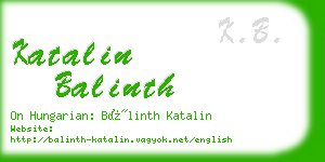 katalin balinth business card